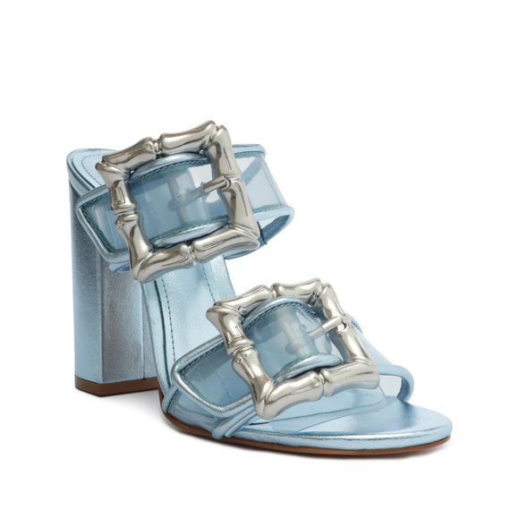 $89 NWT (7) SCHUTZ Buckle Leather Sandals - Picture 2 of 7